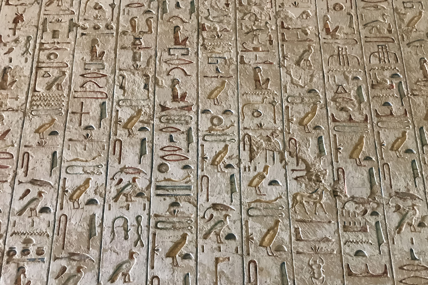 Hiéroglyphes tombe de Séthi II