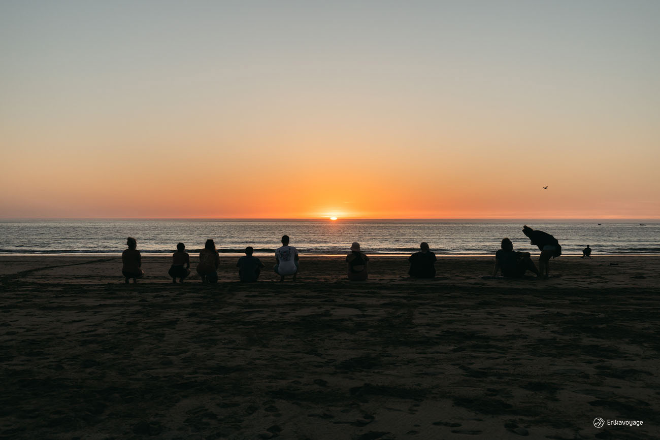 Coucher de soleil plage Imourane Tamraght Maroc