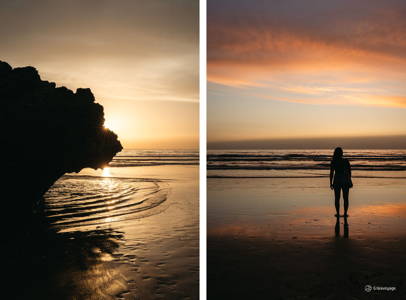 Coucher de soleil plage d'Imrouane Tamraght Maroc 