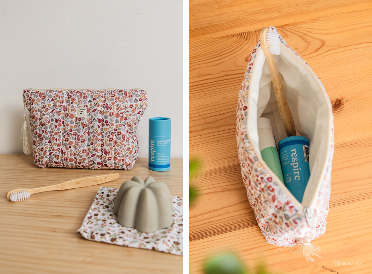 Trousse de toilette de voyage en coton