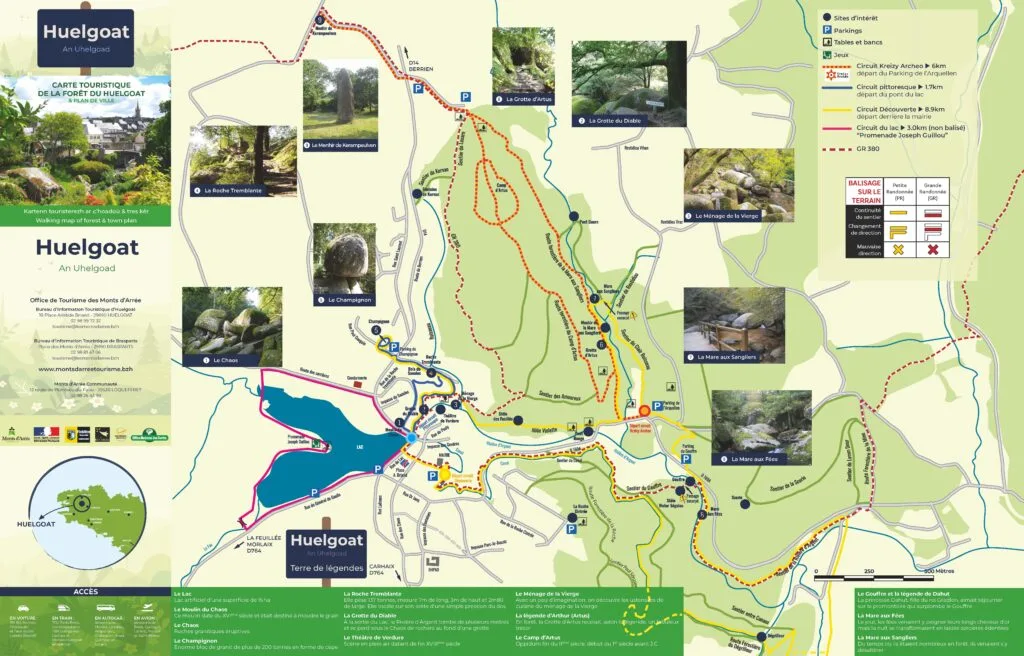 Carte forêt de Huelgoat