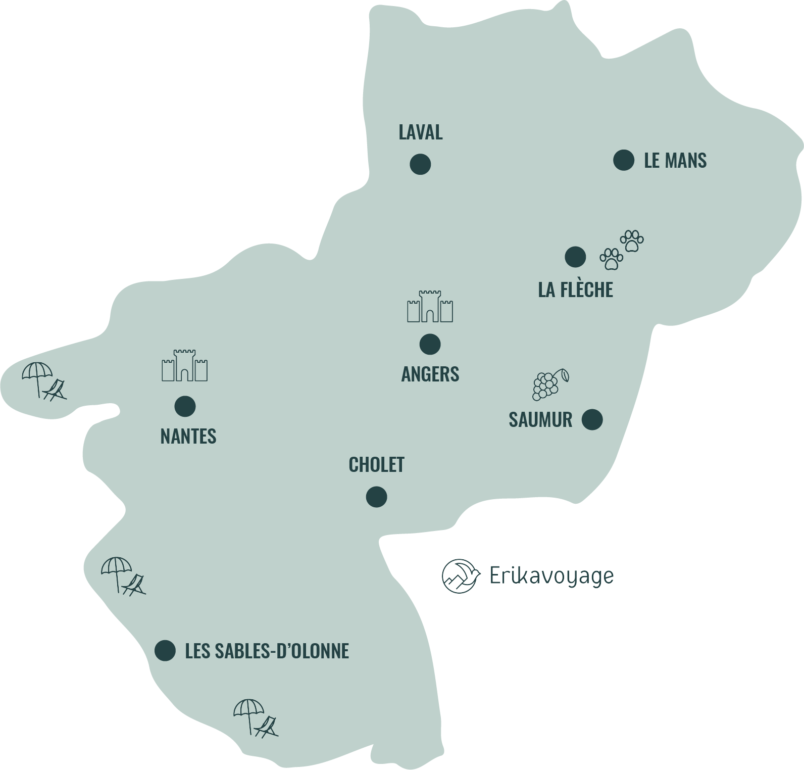 Carte touristique Pays de la Loire