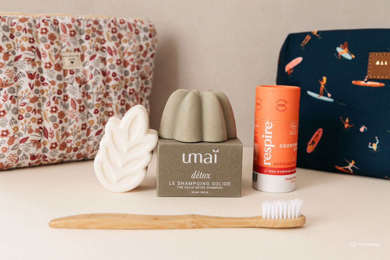 Trousse de toilette de voyage écoresponsable