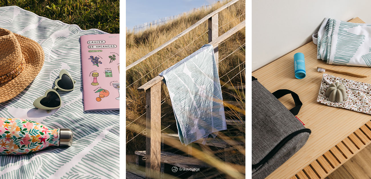 Serviette de plage écoresponsable en polyester recyclé