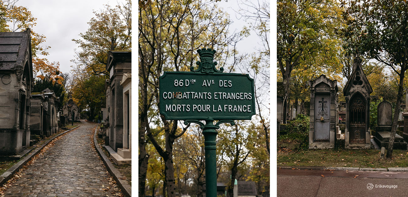 Cimetière Père Lachaise en automne à Paris
