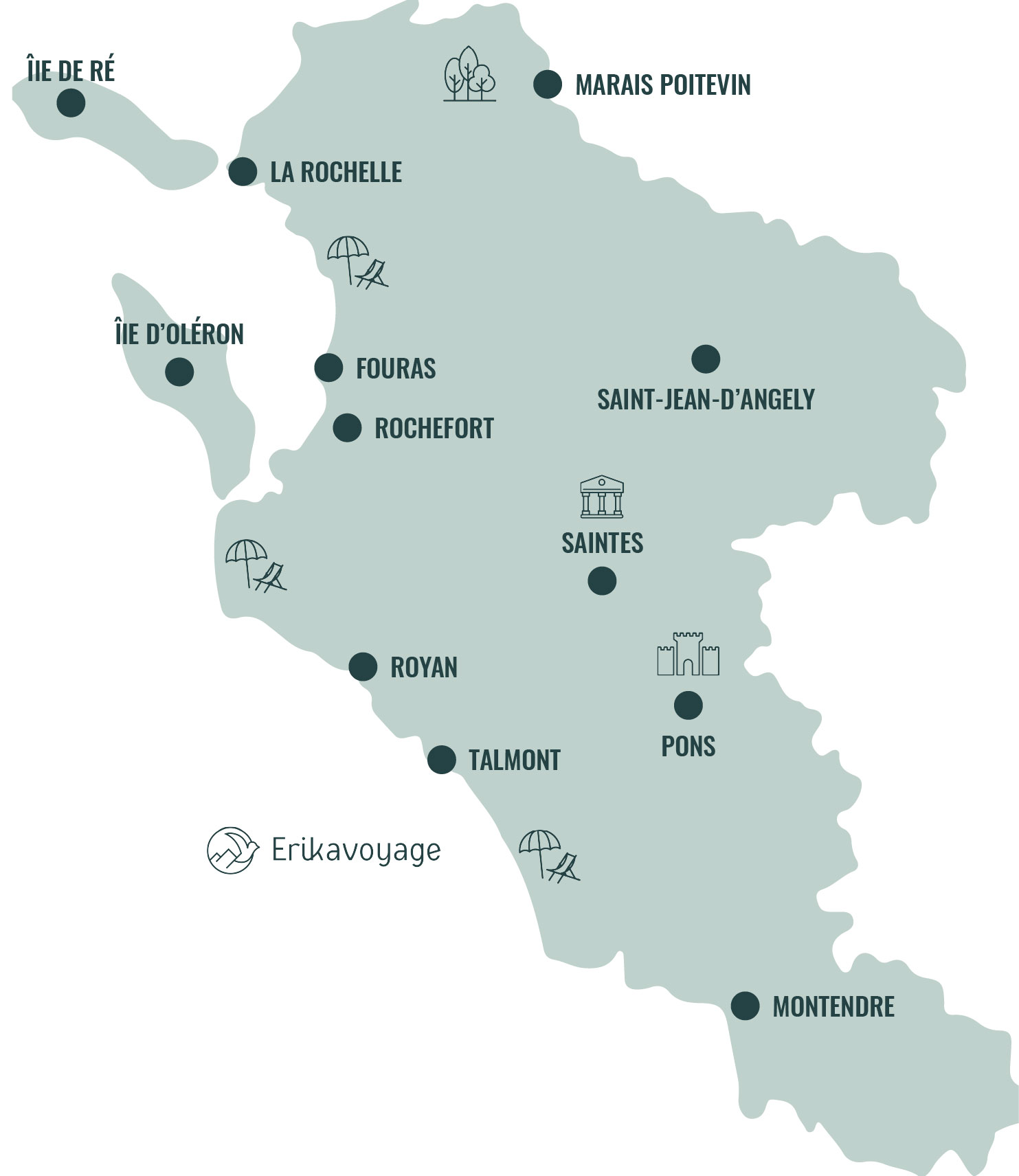 Carte touristique Charente-Maritime