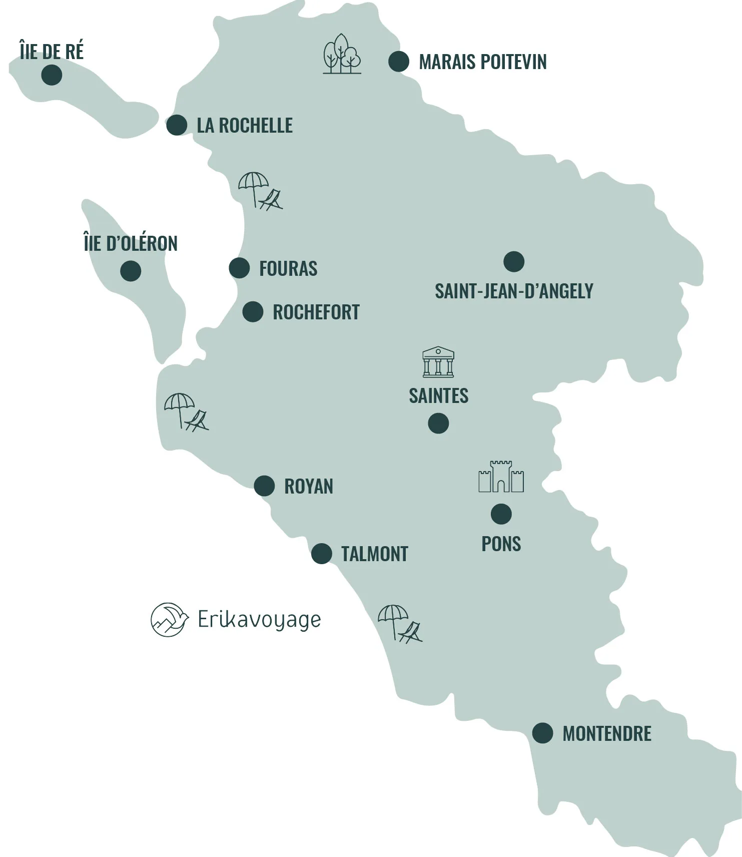 Carte touristique Charente-Maritime