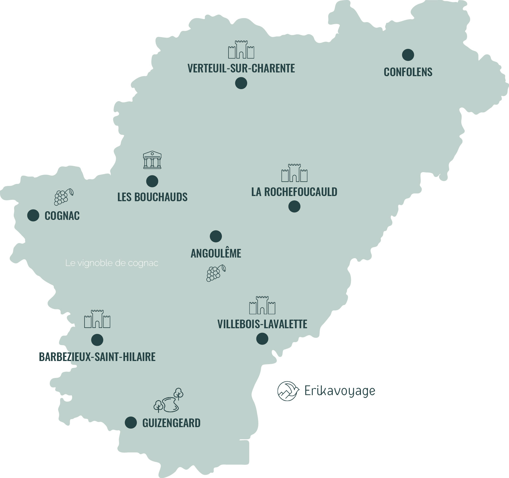 Carte touristique Charente