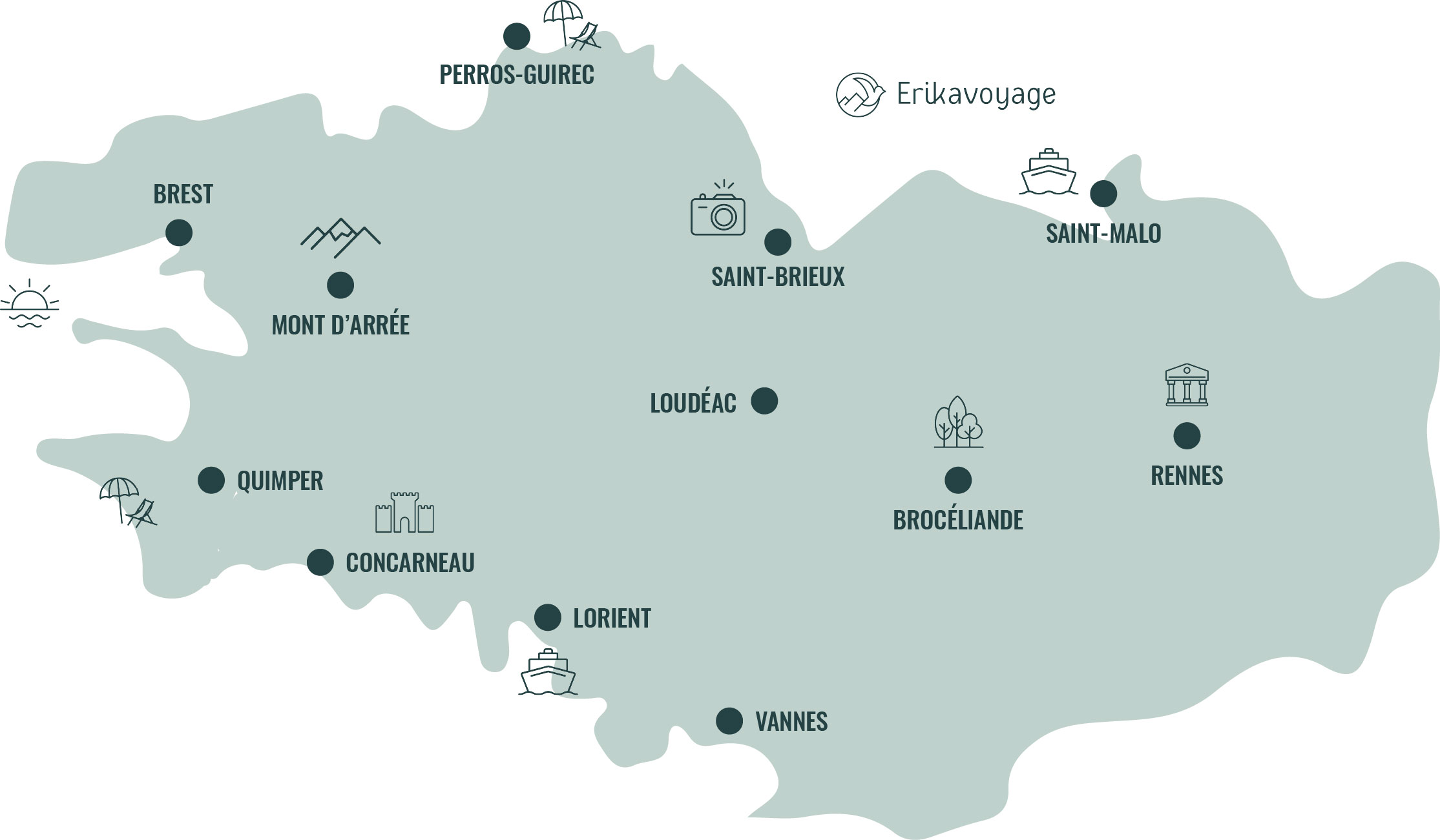 Carte touristique Bretagne