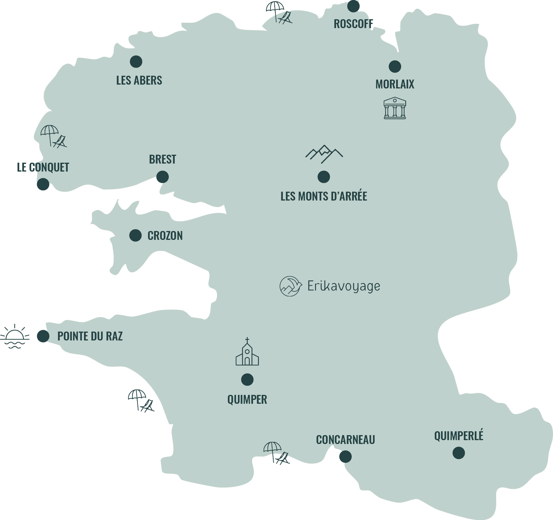 Carte touristique du Finistère
