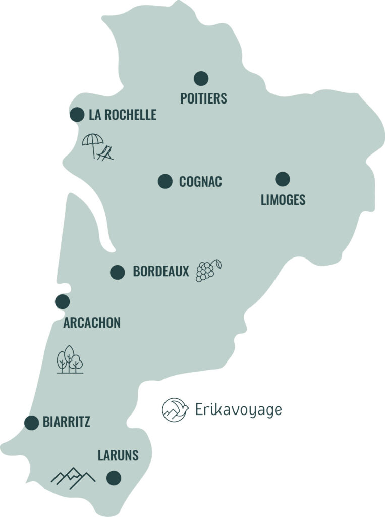 Carte touristique Nouvelle-Aquitaine