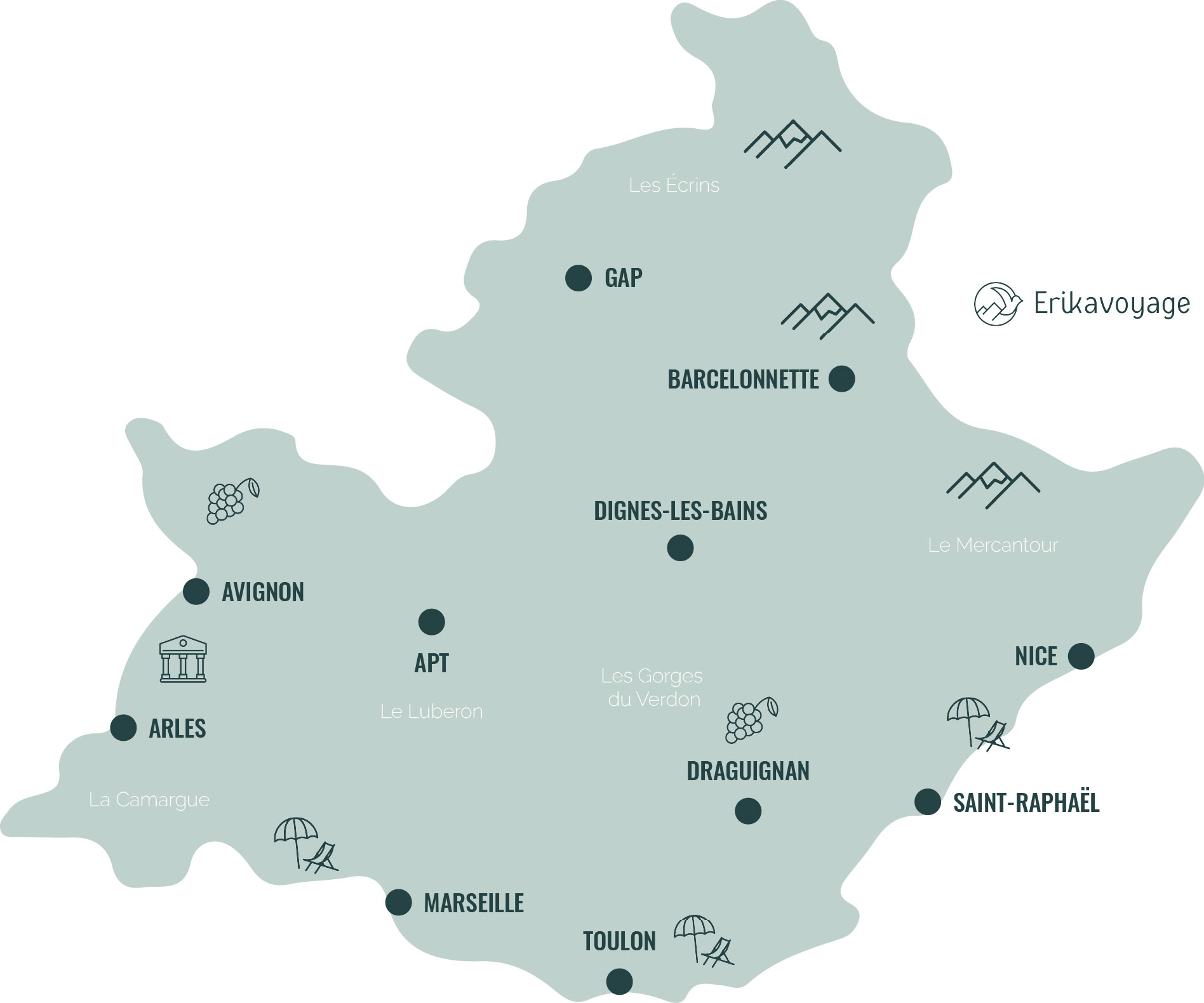 Carte touristique PACA