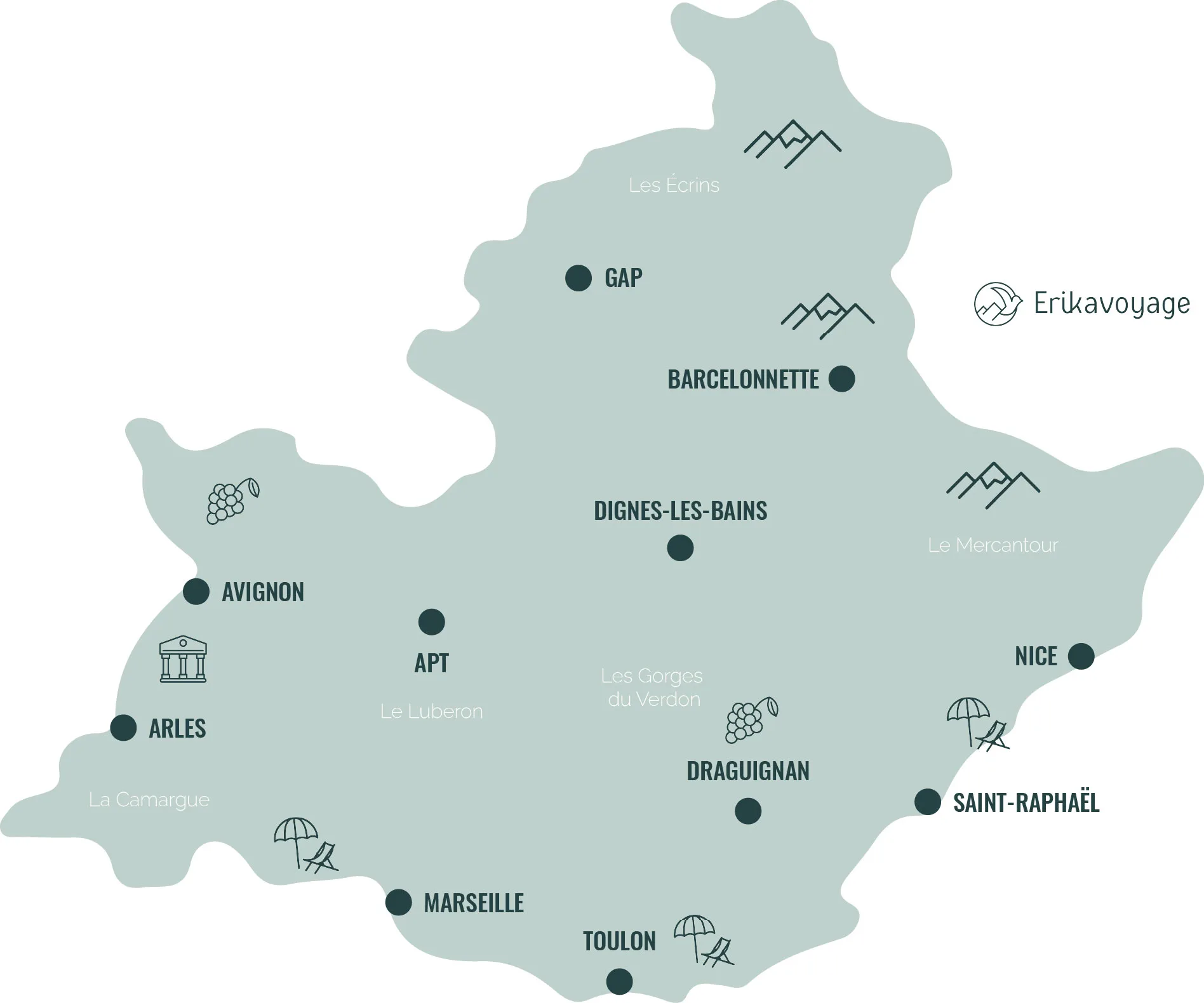 Carte touristique PACA