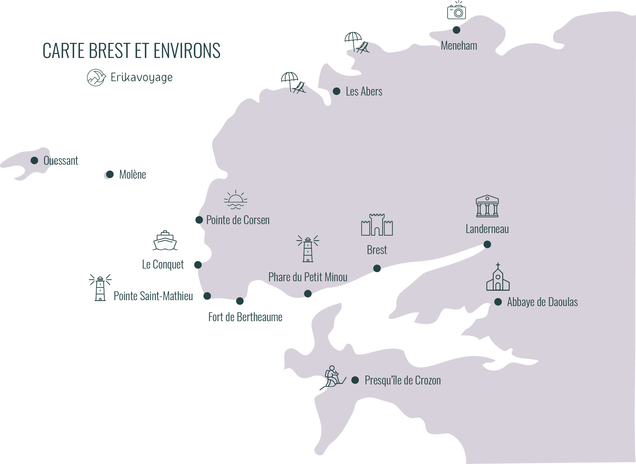 Que faire autour de Brest carte