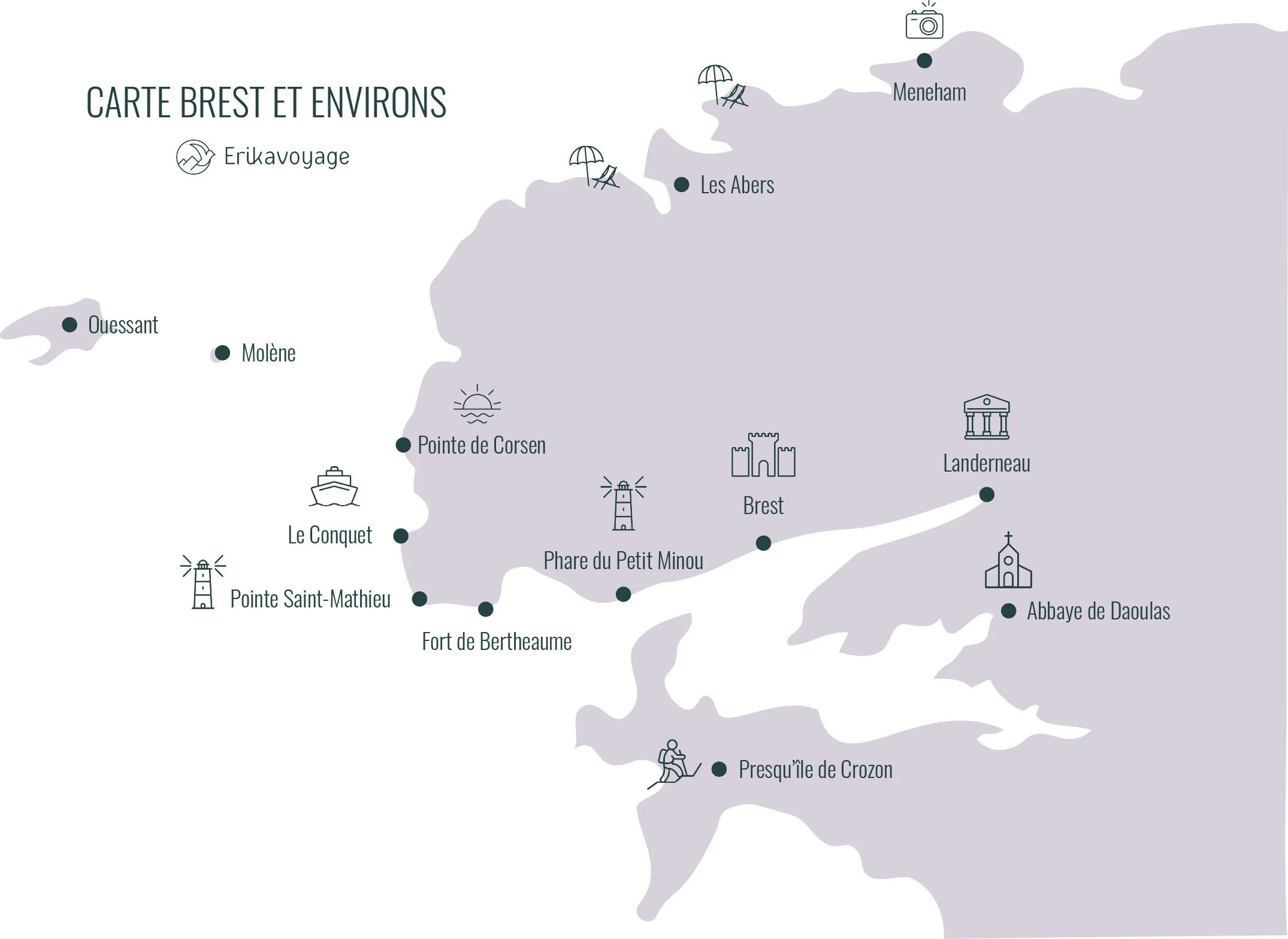 Que faire autour de Brest carte