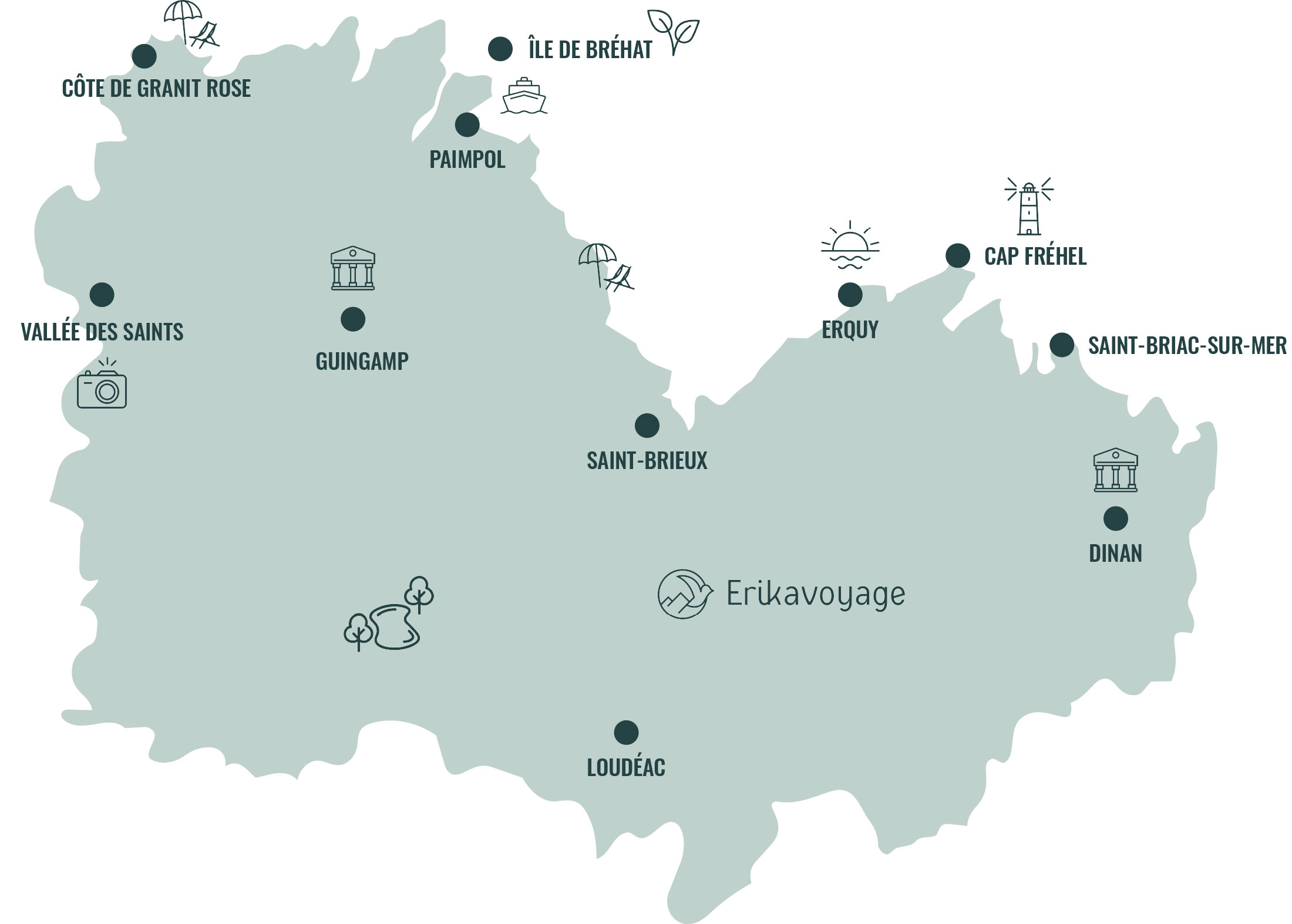 Carte touristique Côtes d'Armor