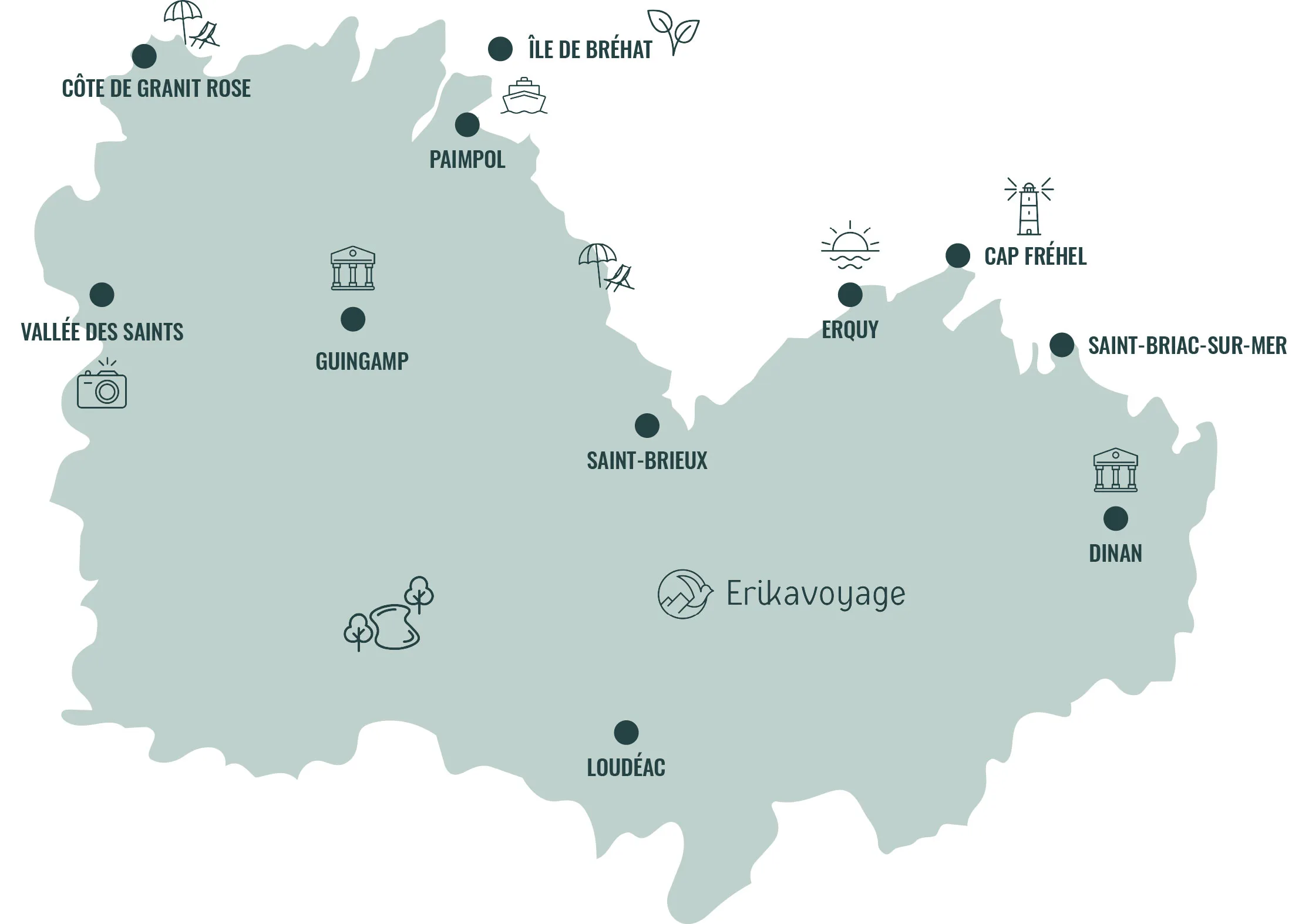 Carte touristique Côtes d'Armor