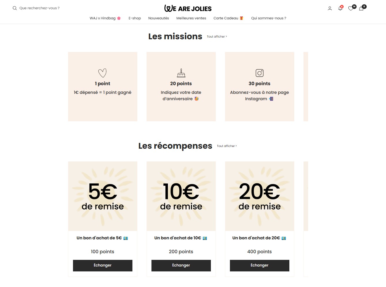 programme de fidélité we are jolies