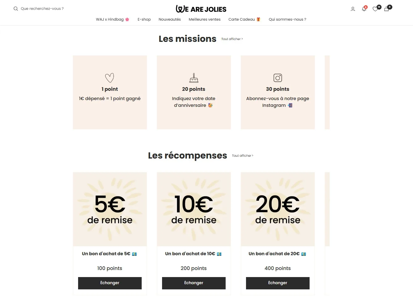 programme de fidélité we are jolies